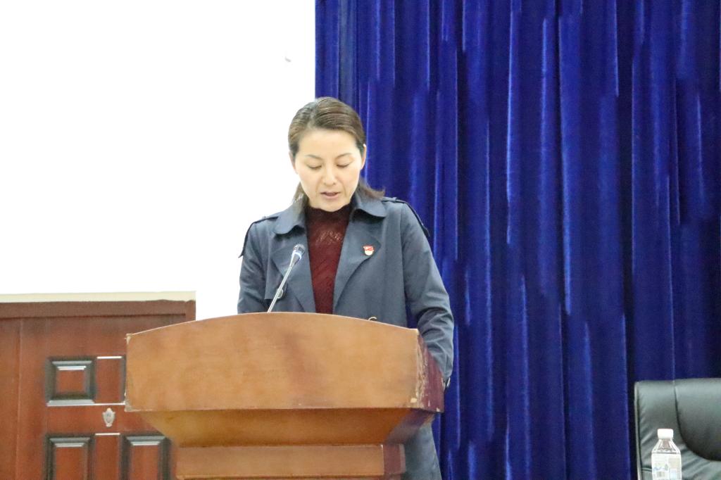 图二 体育科学学院党委副书记吴湘军致辞(杨昕冉摄)